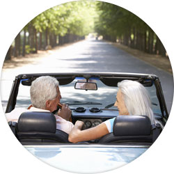 retired couple on drive